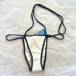 NWT Minimale Animale Plantoon Bikini Bottom Halter Harness , Medium , White Rib